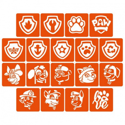 Набір трафаретів для біо-тату "Щенячий патруль" paw-patrul_5x5_18_1
