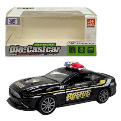 Машинка 1:32 металева інерційна поліцейська, (ЧОРНА) xu ye K175B9