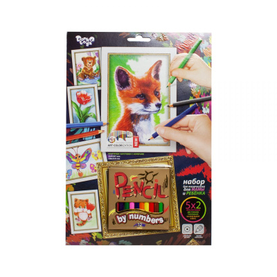 Картина за номерами Pencil by numbers: Лисичка Dankotoys PBN-01-01