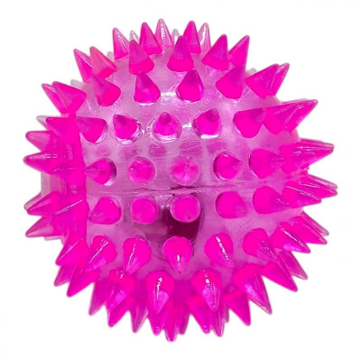 Мʼяч-їжачок гумовий зі світлом (РОЖЕВИЙ) MIC 3388P