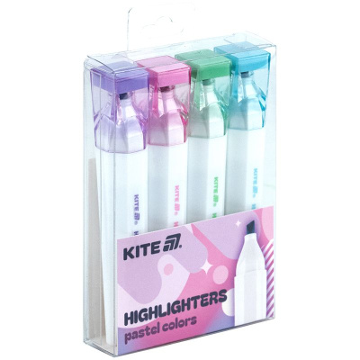 Маркер Highlighter, Kite Creative Pastel Colors, набір 4-х Kite K24-1145-4