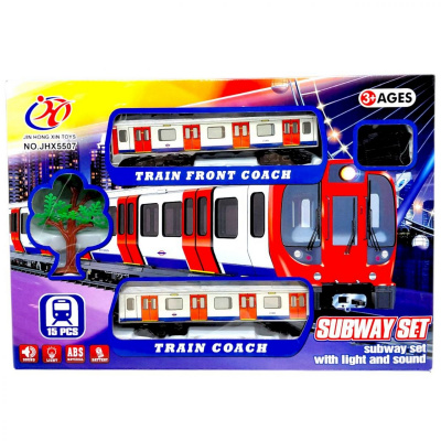 Залізна дорога Метро на батарейках, в коробці р.36x6,5x25 см YG Toys JHX5507