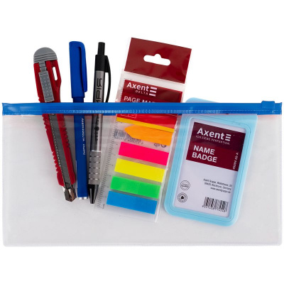 Папка-конверт, DL, застібка zip-lock синя Axent 1409-22-A