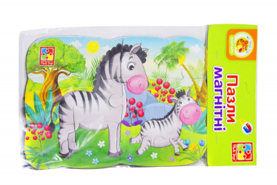 Магнітні пазли Зебри, 12 деталей (укр) Vladi Toys VT3205-75