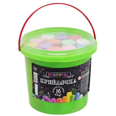 Крейда кольорова Крейдочка, відро, 16 штук Dankotoys КRD-01-01U