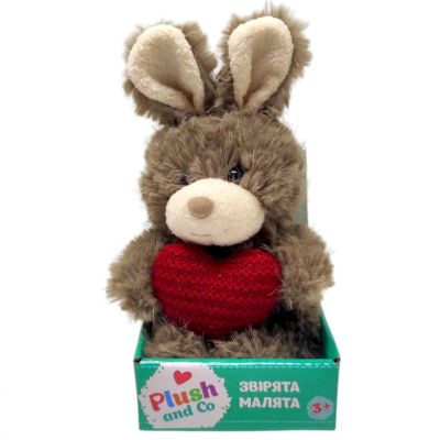 Мʼяка іграшка Plush and Co. ЗАЙЧИК (КОРИЧНЕВИЙ) 16 см з вушками Plush and Co PLC25013