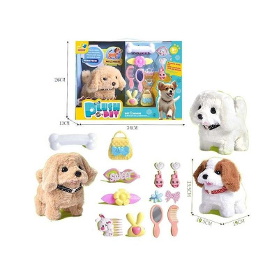 Цуценя інтерактивне Plush Pet, з аксесуарами (бежевий) jinhuangle 810-73