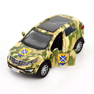 Машинка металева із серії Шеврони Героїв - Kia Stortage R - 56 ОМПБР TechnoDrive 250362M