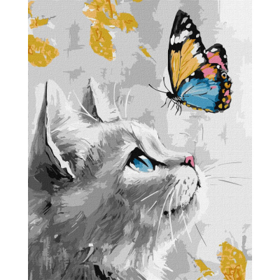Картина за номерами "Мрійливе кошеня" ©art_selena_ua KHO6680, 40х50 см