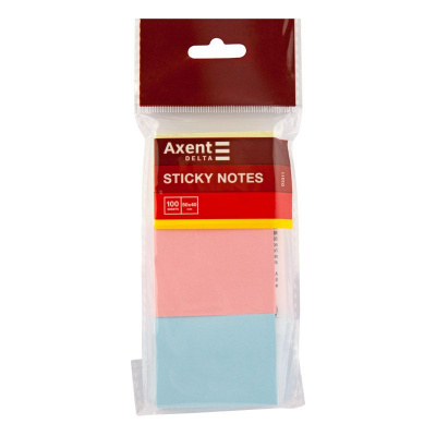 Блок паперу з клейким шаром 50x40мм,100арк,3шт Axent D3311