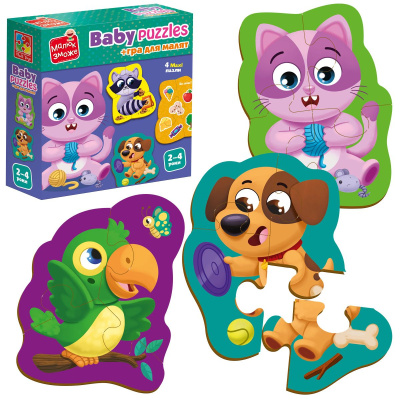 Пазли картонні (Maxi) Хатні улюбленці Vladi Toys VT1722-25