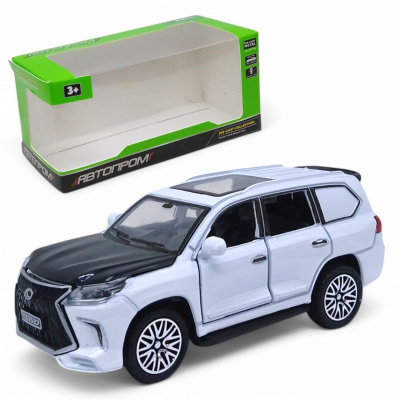 Машинка металева Lexus LX 570 із серії Автопром, інерційна, двері (біла) Автопром AP74148