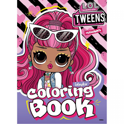 Книжка-розмальовка зі стікерами  Tweens Cherry Ideyka LCB29