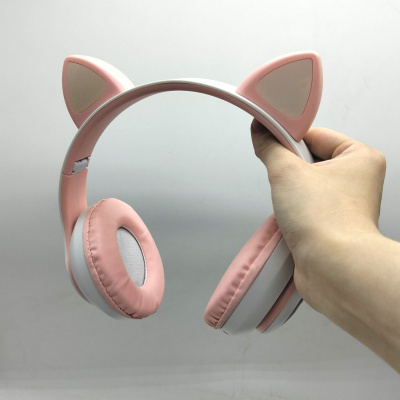 Навушники Котячі вушка з підсвічуванням в коробці (РОЖЕВИЙ) MIC С53220