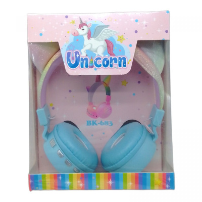 Навушники бездротові Unicorn (блакитні) MIC C64084
