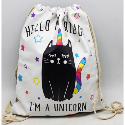Рюкзак-мішок Котик-єдиноріг (33 х 40 см) MIC 40803ДК