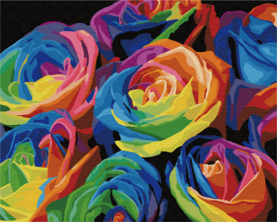 Картина за номерами. Brushme "Райдужні троянди" G057, 40х50 см