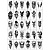 Набір тимчасових тату "Чорні міні №6" black-tattoo-mini-set-6-TC-30, 30 штук, розмір 9,5 х 9,5 см