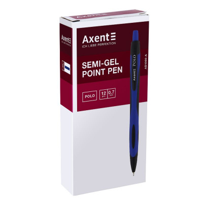 Ручка масляна автом. Polo, синя Axent AB1066-02-A