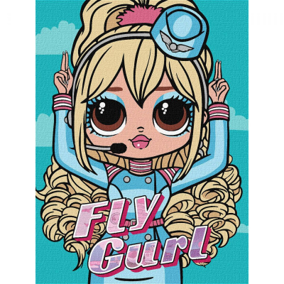 Картина за номерами з фарбами металік L.O.L. Surprise! O.M.G. World Travel. Fly Gurl 30х40 см Ідейка KHO6275