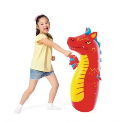 Надувна іграшка-неваляшка Динозавр, (Жовта) Intex 44669