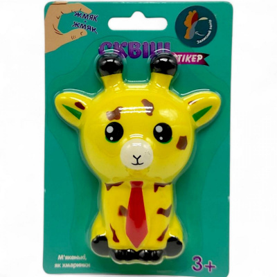 Сквіш-наліпка Звірятко: Жирафа, іграшка-антистрес Vladi Toys VT9001-01