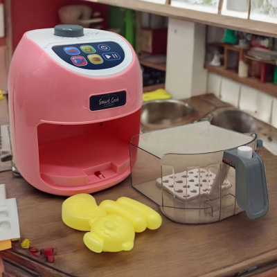 Аерогриль дитячий, інтерактивний Air Fryer, з продуктами (рожевий) Ledi LD-6613A/B