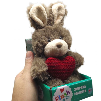 Мʼяка іграшка Plush and Co. ЗАЙЧИК (КОРИЧНЕВИЙ) 16 см з вушками Plush and Co PLC25013