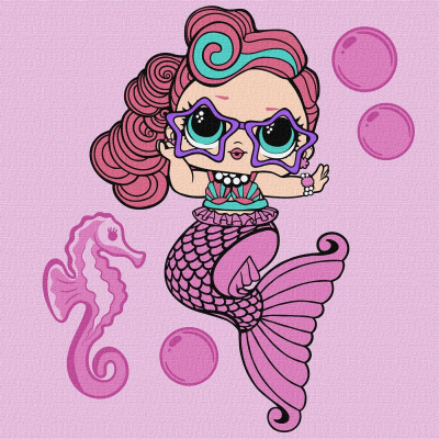 Картина за номерами з фарбами металік L.O.L. Surprise! Mermaids. Waves 40х40 см Ідейка KHO6266