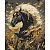 Алмазна мозаїка Чорний кінь 40х50 см Origami OD31200