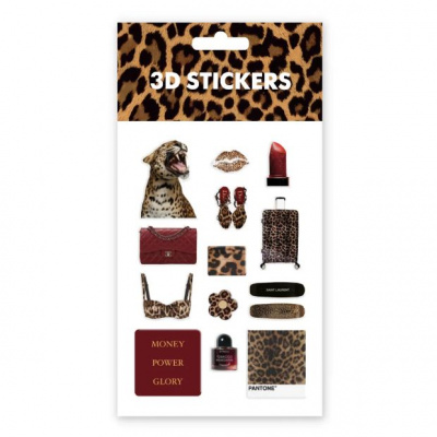 Набір 3D стікерів Leopard mood (8 стікерів) Tattooshka SB-50