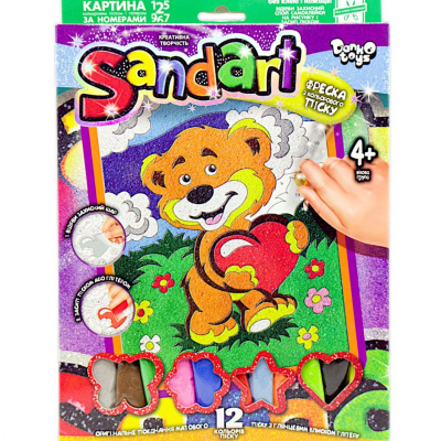 Фреска з кольорового піску Sandart ведмежа Dankotoys SA-02-01U,02U,03U...10U