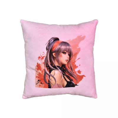 Подушка плюшева Аніме витонченість розмір 30*30 см рожева Strateg 60729