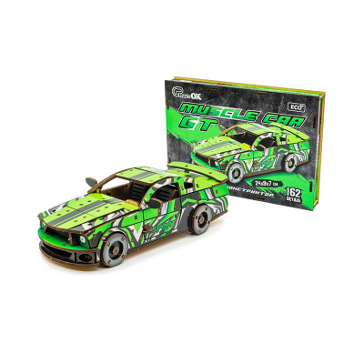 Дерев'яний 3D конструктор Mustang GT Puz-00640, 162 деталей