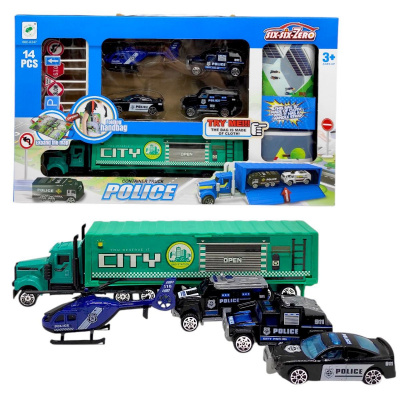 Автопарковка “Поліція” (4 металопластикові машинки, карта-коврик) six-six-Zero 660A-347