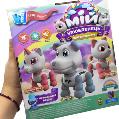 Інтерактивна тваринка Мій улюбленець (сенсорний датчик, підсвічування, пісні та фрази, ходить) КИЦЯ РОЖЕВА Wtoys 40986