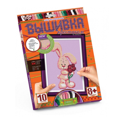 Вишивка хрестиком по номерам, Зайчик Dankotoys VK-01-05