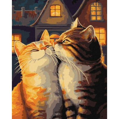 Картина за номерами "Закохані котики" ©art_selena_ua KHO6526, 40х50см
