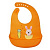 Слинявчик силіконовий Зайка, помаранчевий MIC №0611