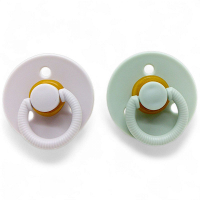 Набір латексних пустушок (6 міс+) сіра+ Mega Zayka №0518