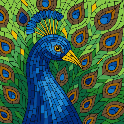 Картина за номерами "Вітраж. Павич" ©art_selena_ua KHO6788, 30х30 см