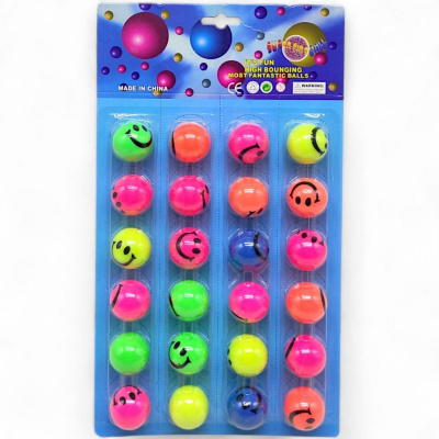 Мʼячики-стрибунці Смайли, 3,2 см, 24 штуки MIC KA-23-1883