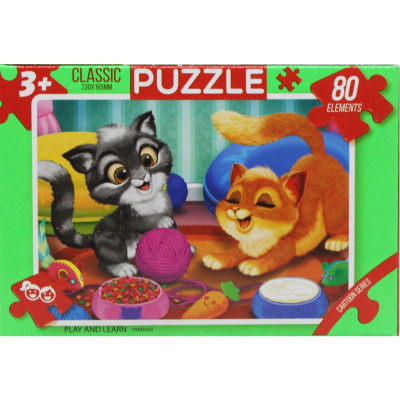 Пазли Казка, 80 ел грайливі коти Dankotoys C80-