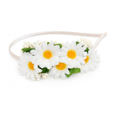 Дитячий Ободок для волосся "Ромашка букет" 0206-014 білий