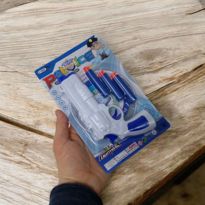 Пістолет дитячий 17 см, кулі-присоски поролонові 3 шт, мікс, 1 штука MIC 510AB