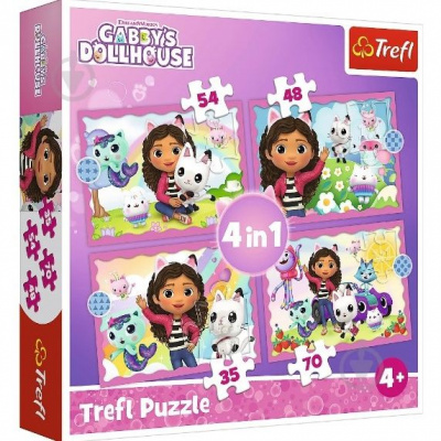 Пазли 4в1 Пригоди Габі Trefl 34620