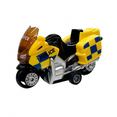 Мотоцикл дитячий "Police" AP7442 масштаб 1:64 з безпечних матеріалів Жовтий
