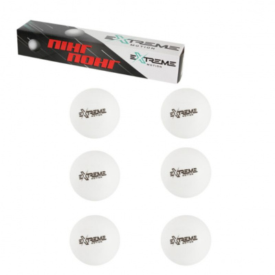 Мʼячі для настільного тенісу eXtreme motion 4 см, 6 штук MIC TT24183