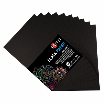 Двосторонній кольоровий папір "Black Paper" 741151, 10 сторінок, чорний