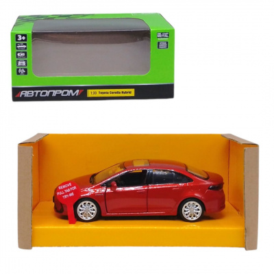Машина металева Toyota Corolla Hybrid (світло, звук) теракотова Автопром 68432